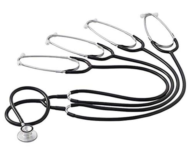 Kent Medico Educational 1 Piece Stethoscope, 4-Person Capacity, Black, 0166B001,
