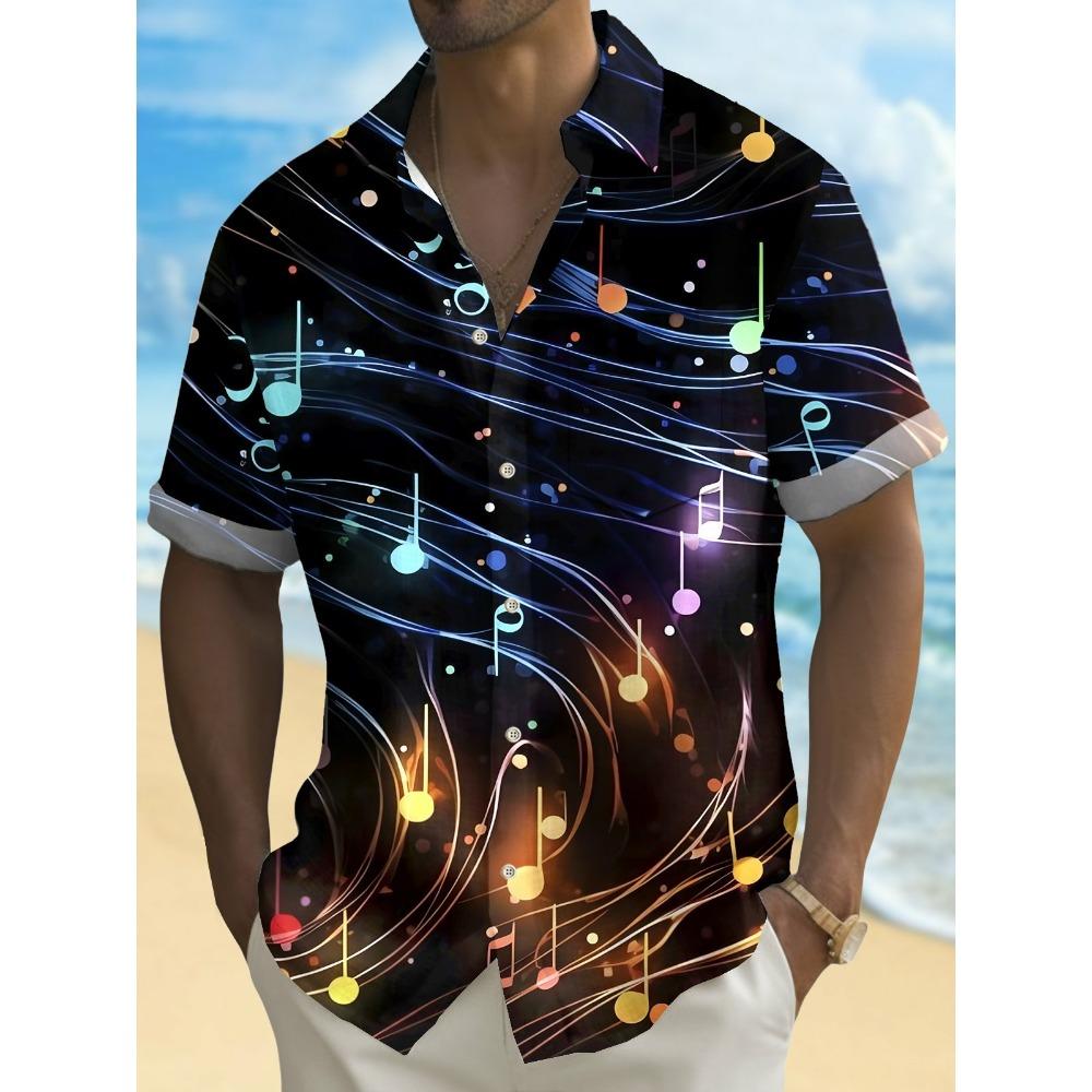 Sommer Mode Herren 3D Gedruckte Geometrische Kunst Grafikhemden Hawaiianische Freizeithemden Knopfleiste Kurzarmhemden