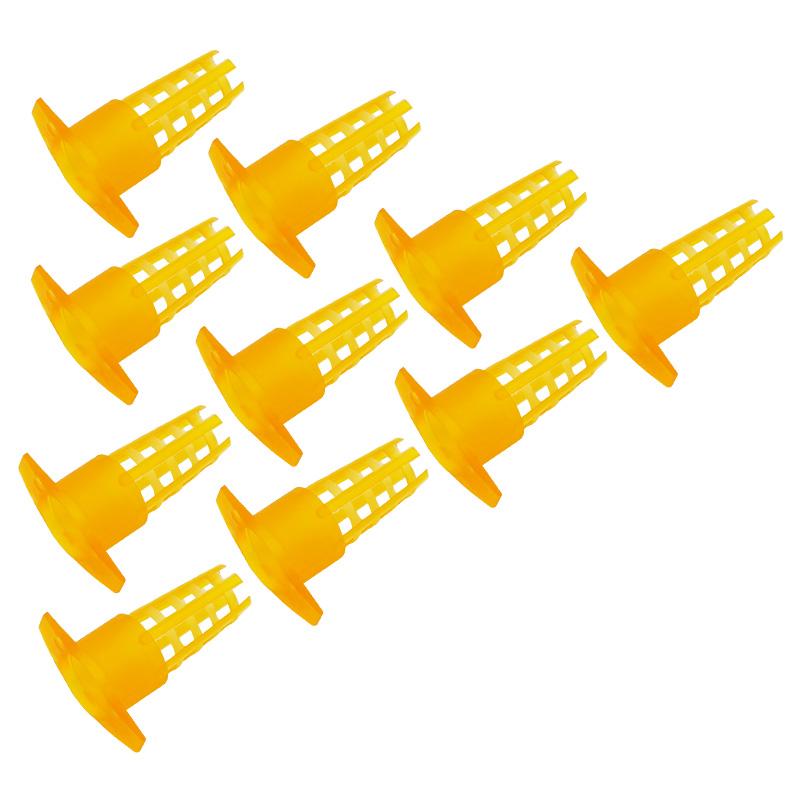 100Pcs Beekeeping Tools Cell Protector Cages Yellow Plastic Bee Queen Cage Protective Cover Beekeeping Equipment
