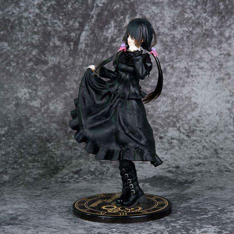 20 cm Anime Figur Schwarzes Kleid Kurumi Tokisaki PVC Auto Dekoration Sammlung Modell Spielzeug Geschenk