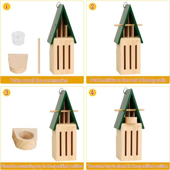 Butterfly House And Feeder Wooden Butterfly House Natural Butterfly Habitat with Butterfly Puddler Outdoor Hanging Butterfly Shelter And Feeder