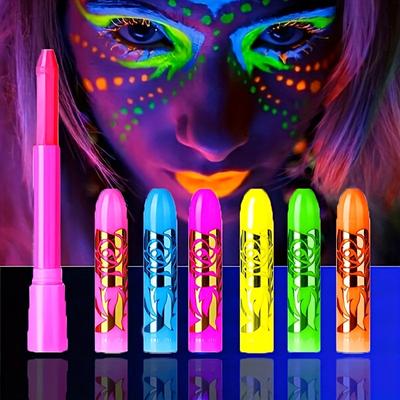 Glow In The Black Light Face Paint Crayons Kit