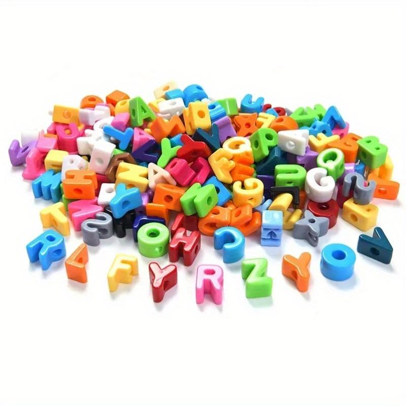 36pcs Vibrant Color Beads - Acrylic Alphabet & Number Stringing Beads with Holes, 26 Letters & 10 Numbers for Keychains & Phone Chains
