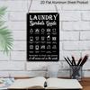 2D Flat Vintage Laundry Symbols Guide Aluminum Metal Sign - 8"x12" Rustic Wall Decor for Bathroom & Laundry Room, Unique Pictorial Cleaning