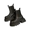 2025 British Retro Chelsea Short Boots 2025 New PU Thick Heel Thick-soled Cigarette Boots Round Martin Boots Tide