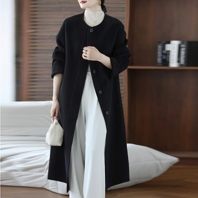 100% Wool Women Coat MODERN NEW SAGA Autumn Wool Long Coat Handmade Pea Coat Winter Warm Wool Long Jacket Overcoat