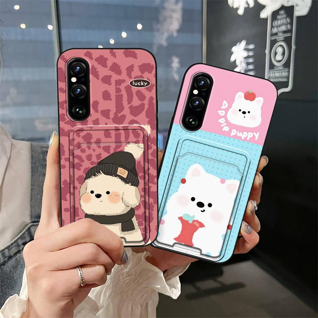 Card slot Shockproof Phone Case For Sony Xperia1 V 2023 Back Cover Card sleeve Fashion Design Soft case Dirt-resistant