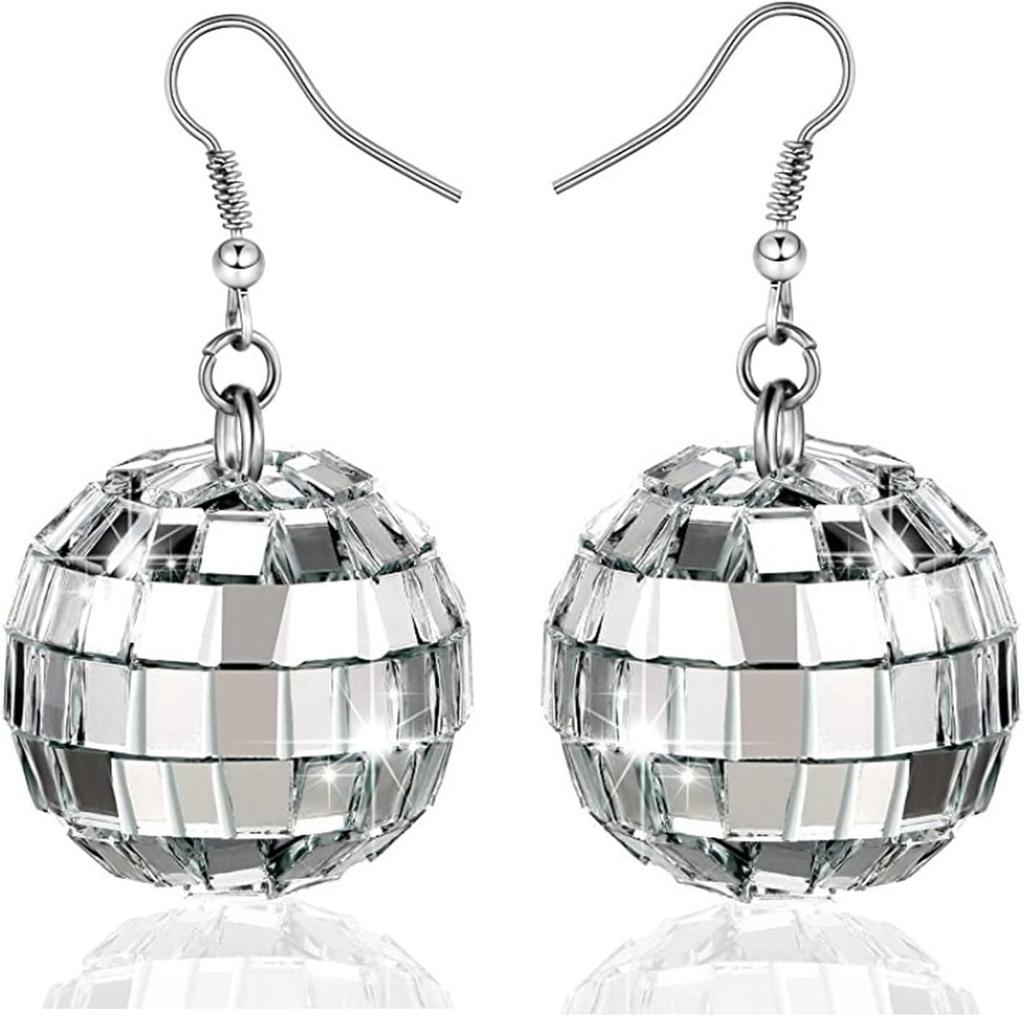 Disco Ball Earrings 20mm 70'S Disco Punk Earrings for Women Jewelry Gift for Women Party Jewelry