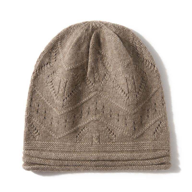 

Cashmere Autumn and Winter New Style Women s High End Solid Color Warm Fashion Knitted Casual Curled Lotus Top Hat One Size