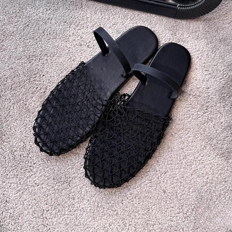 

Нишевые плетеные сандалии-сетка с полым плетением, женские модные сандалии на плоской подошве, дышащие, с закрытым носком, сандалии-рыбацкие туфли 40