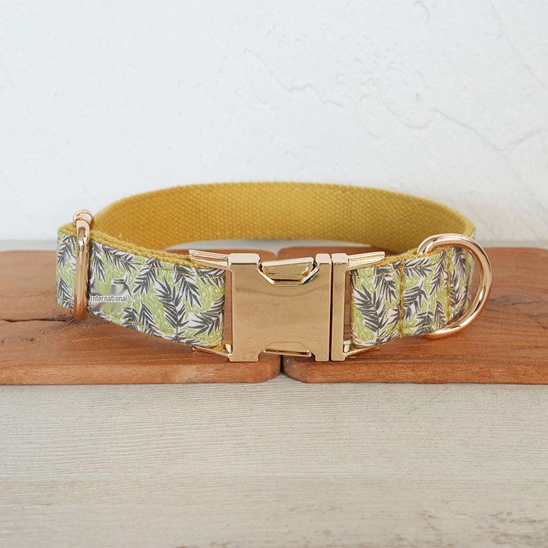 MUTTCO Jungle Dog Collar & Leash Set with Light Gold Buckle - UDC-156J XS