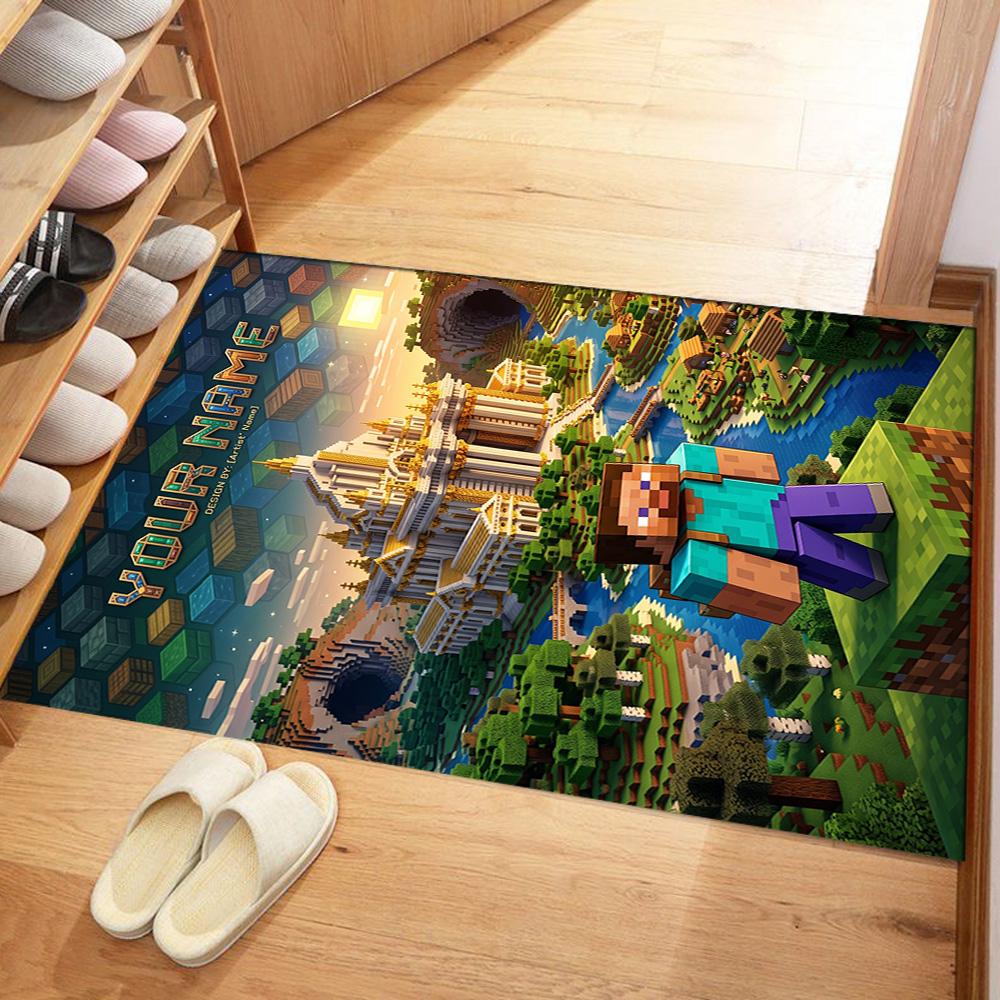 Minecraft Personalized Name Carpet Design For Study Room Hallway Kitchen Game Room Antislip Carpet Anime Office Decor Spiritual Gift