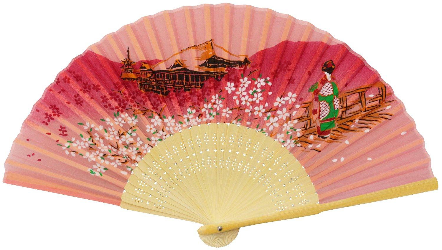 Matsumi Crafts Folding Fan Maiko Pink (Silk) розовый