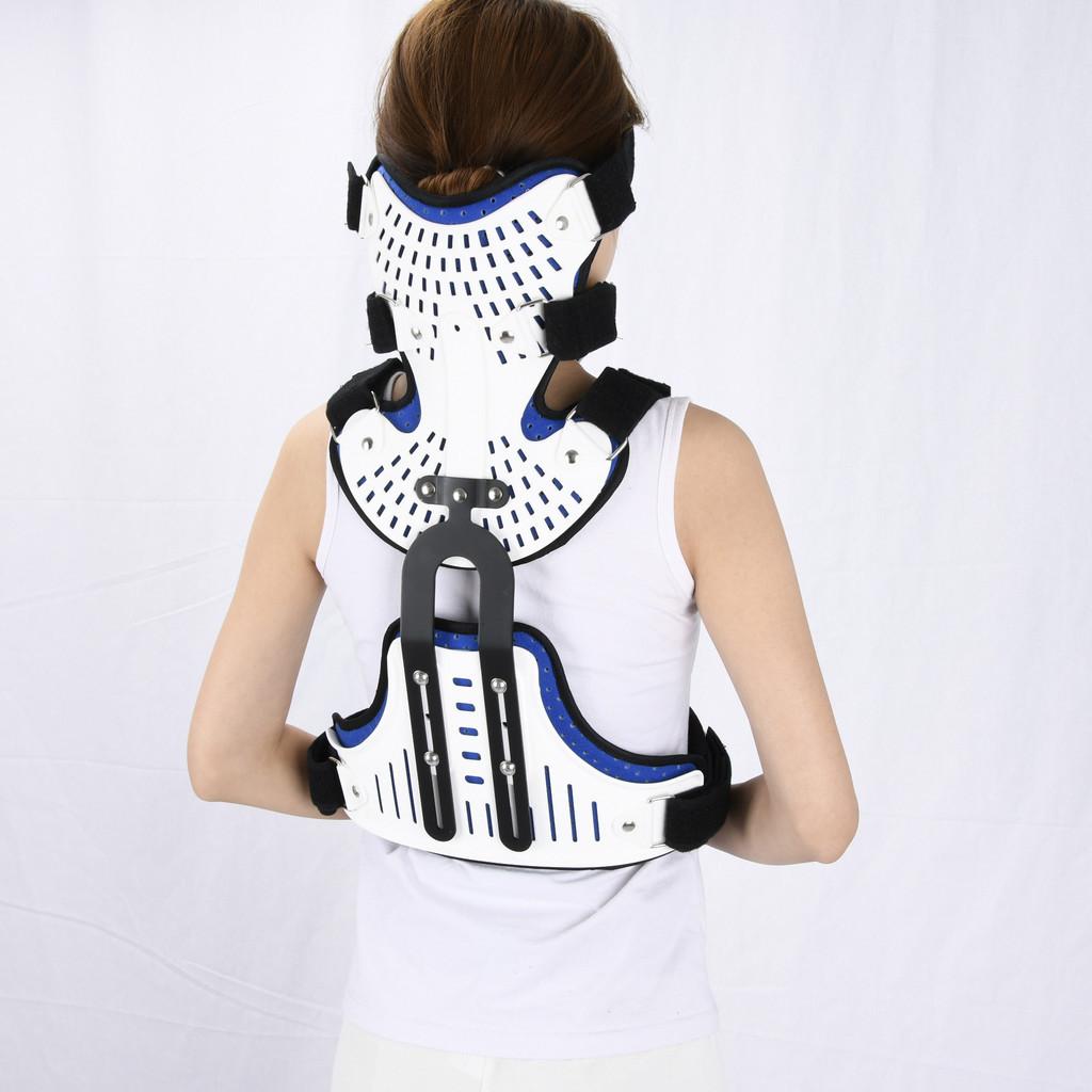 Postoperative Rehabilitation Nursing Device Blue+White+Black Adult Adjustable Head Neck Chest Brace Cervical Fracture Support And Fixation Bracket