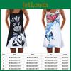 Elegant Women Summer Vintage Beach Sleeveless 3d Floral Print Boho Tank Dress