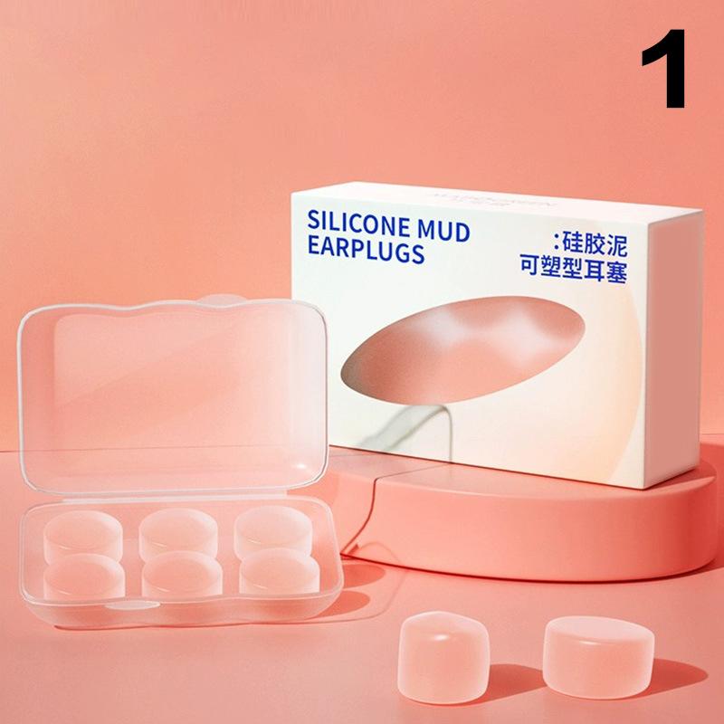 

6 Pcs Silicone Ear Plugs Reusable Earplugs For Sleeping Swimming Traveling Working Studying Noise Reduction Flexible Ear Plugs