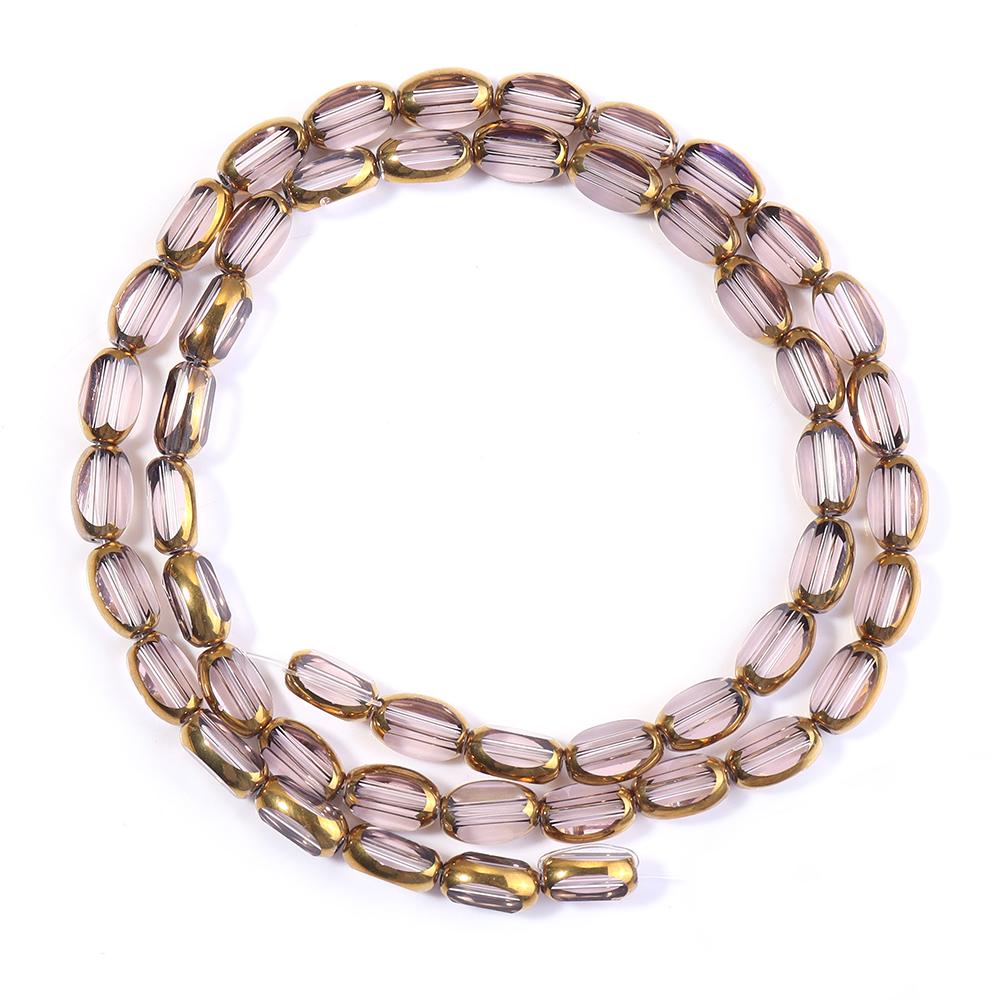 1 Strand 4x7mm Faceted Oval Crystal Beads Colorful Loose Spacer Glass Rice Beads For DIY Handmade Bracelet Necklace Accessories