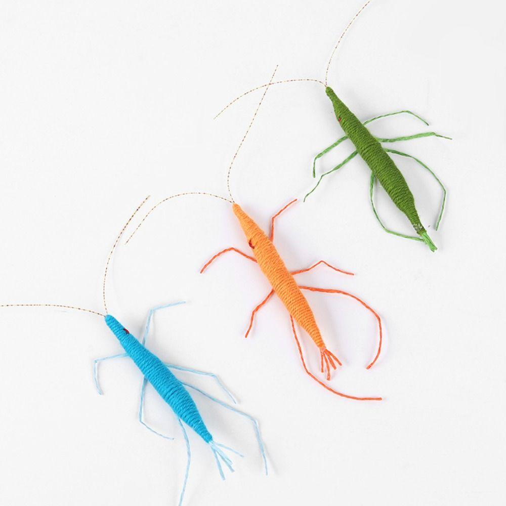 New Wool Material Woolen Prawn Cat Interactive Play with Cats Realistic Cat Cute with Sound Simulated Insect Cat Pet
