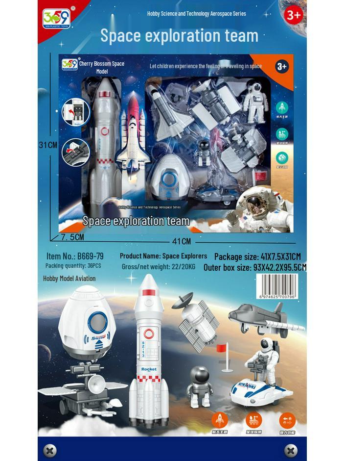 Aviation-Themed Rocket Airplane Model Toy for Kids' Pretend Play and Aerospace Exploration Training.