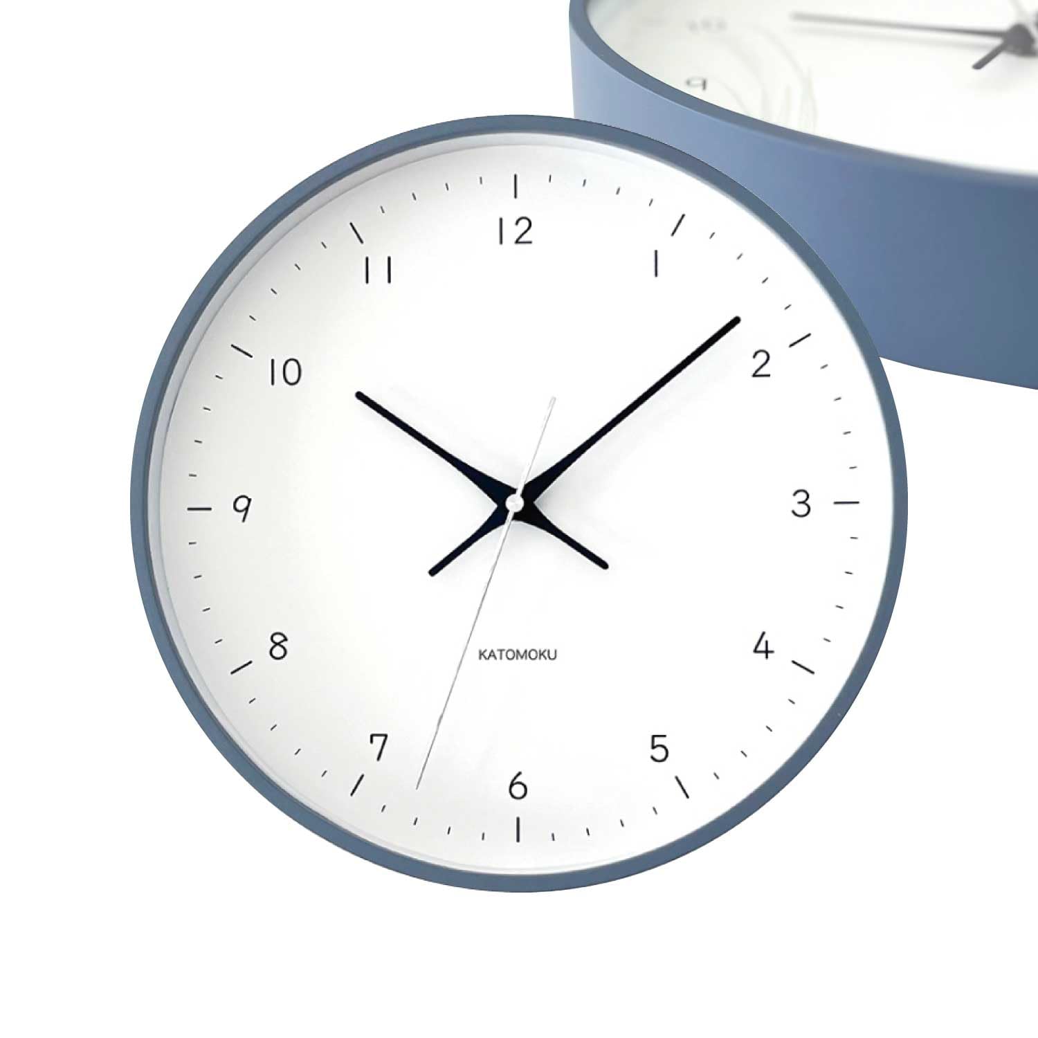 

KATOMOKU plywood clock 12 gray wall continuous second diameter km-80GRRC clock, hand, 30.4cm (radio-controlled clock)