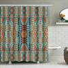 Abstract Geometric Print Shower Curtain: Vivid Blue Orange Red Decorative Fabric Waterproof Bathroom Accessories 72X84 Inch (Set