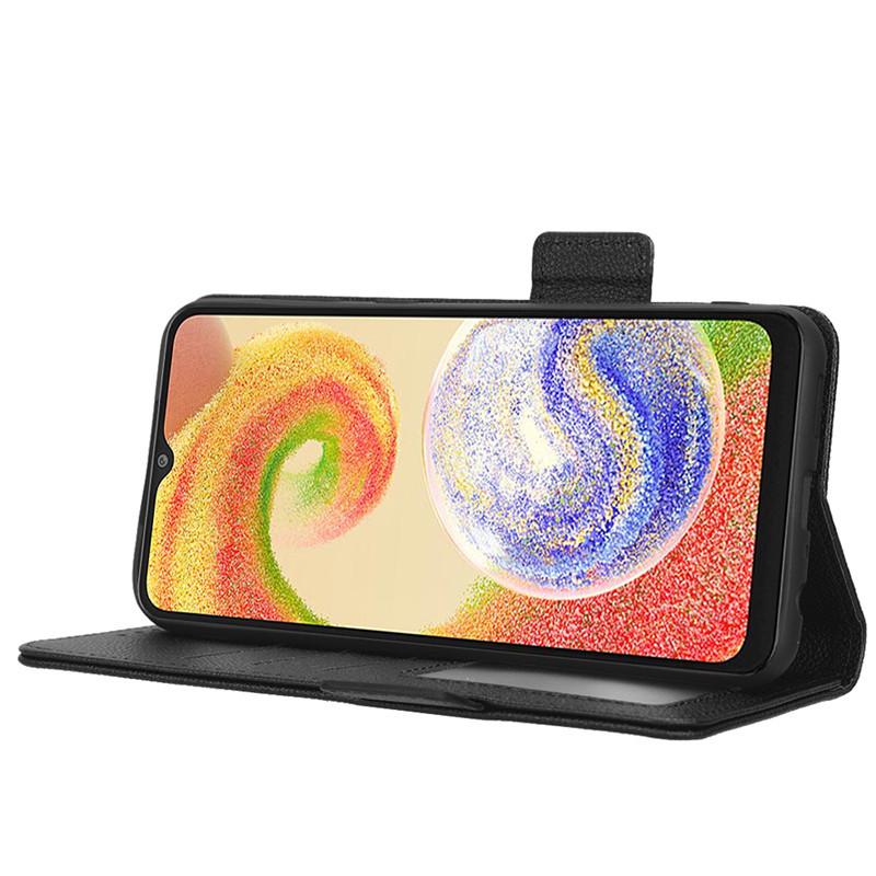 Compatible Leather Flip Case with Card Holder for Samsung Galaxy A04 4G & M13 5G - Lychee Pattern