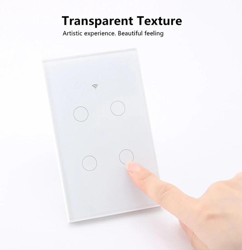 Tuya WiFi Smart Light Switch with Wall Touch, Compatible with Alexa and Google Assistant.