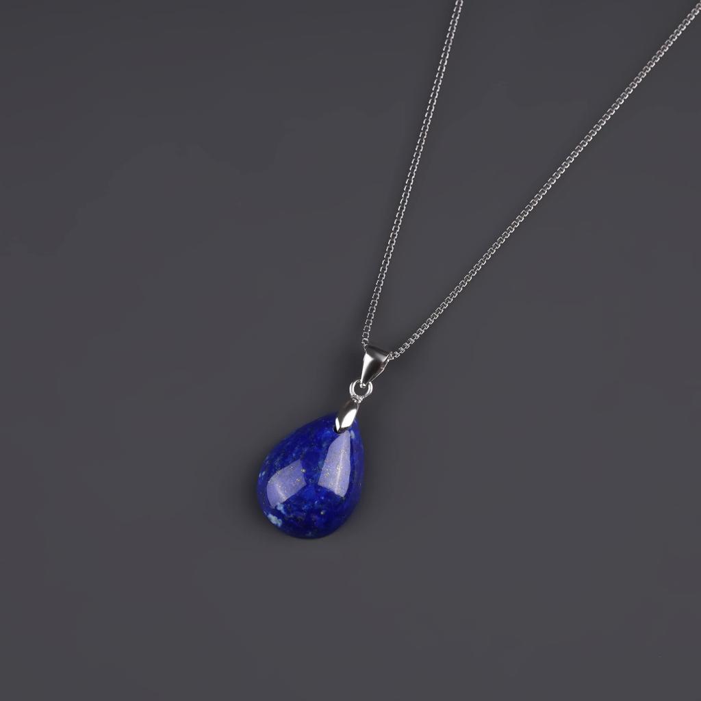 [COAI] Natural Lapis Lazuli Teardrop Birthstone Necklace for Women