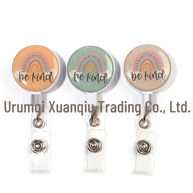 

ABS Rainbow Resin Retractable Badge Reel ID Card Holder 3 cm