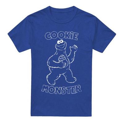 Sesame Street Unisex Adult Simple Cookie Heather T-Shirt