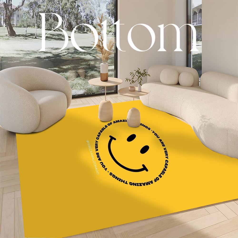 

Smile Face Cartoon Rug Non-Slip Washable Mat for Living Room Bedroom Kitchen Sofa Balcony Home Decor Floor Carpet 60*90cm