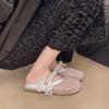 Fashion Slippers for Ladies Sweet Sandals Shoes Woman 2025 Trend Flats Mules Fashion Bow Comfortable Women's Shoes Barefoot Summer Sale