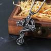 Vintage Dragon Skull Cross Pendant Necklace For Men Boys Punk Stainless Steel Chain Necklace Gothic Jewelry Party Gift