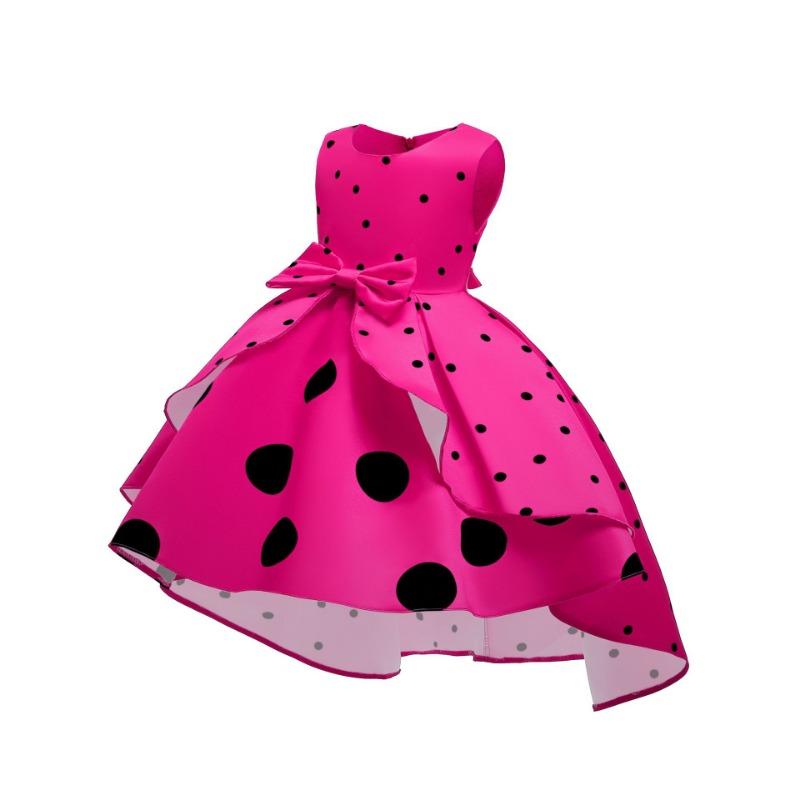 Ärmelloses Polka-Dot Prinzessinnen-Partykleid für kleine Mädchen, formelles Weihnachts-Kleid für Kinder