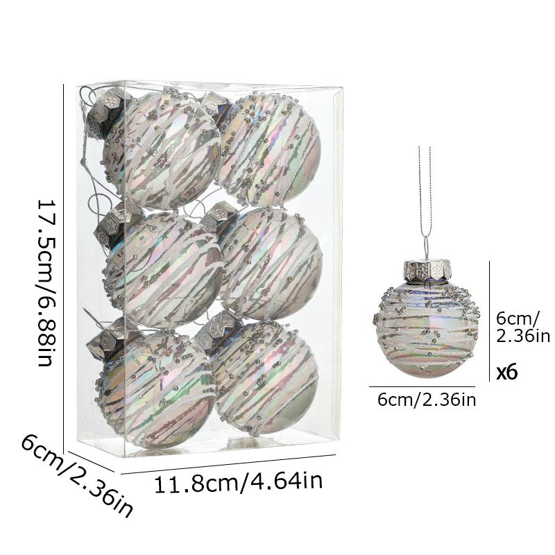 6PC/Set Christmas Ball Ornaments Valentine's Day Hanging Balls Gifts Plastic Balls New Year Multiple Options Available