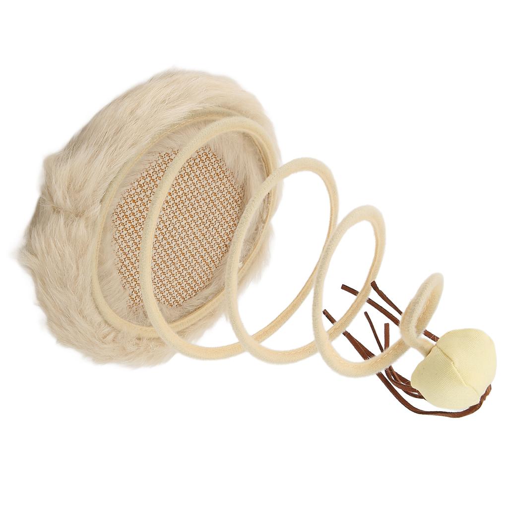 Spring Plate Cat Toy Foldable High Elasticity Stable Standing Interactive Cat Toy with Scratcher