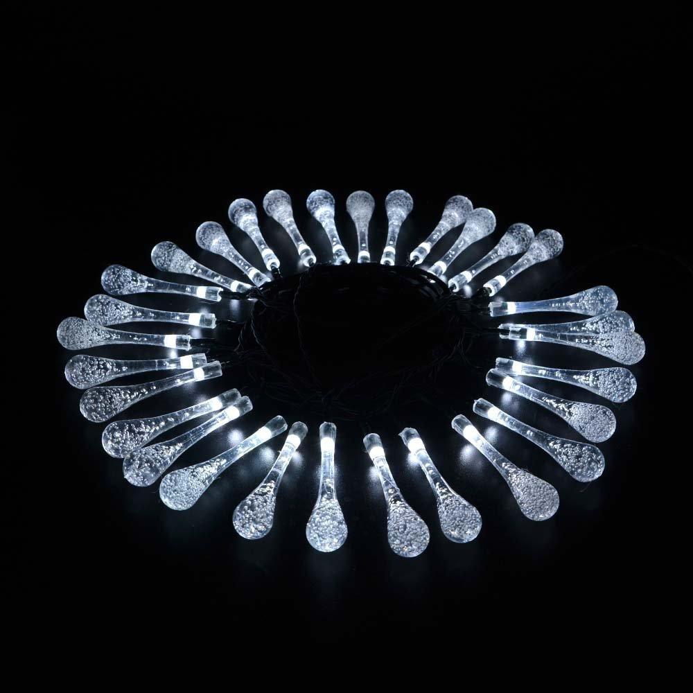 4/6M LED Droplet Bulb Lights Outdoor Waterproof Garden Light Garland Wedding Party Lawn Christmas Decoration Solar Power Lamp