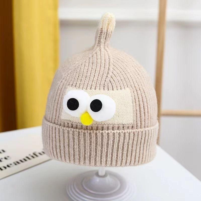 Baby Hat Cute Bear Knitted Ear Hat Children's Winter Thickened Warm Wool Hat Infant Hat