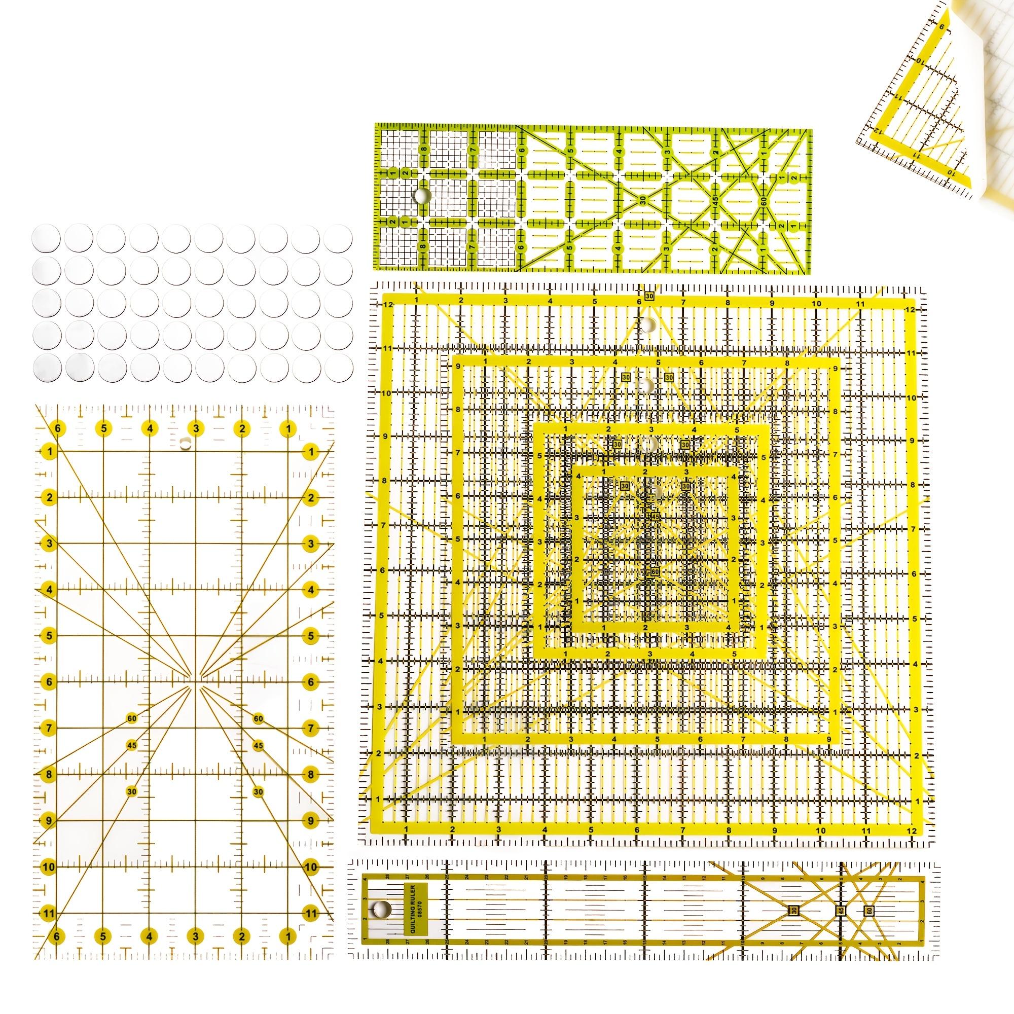 

6pcs Acrylic Square Quilting Ruler with Clearly Marked Fabric Cutting Ruler Quilting Ruler for Craft Sewing DIY Tool