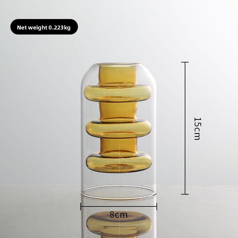 Nordic Creative Glass Small Vase Decorative Living Room Flower Arrangement Water Cultivation Feng ui Ornament