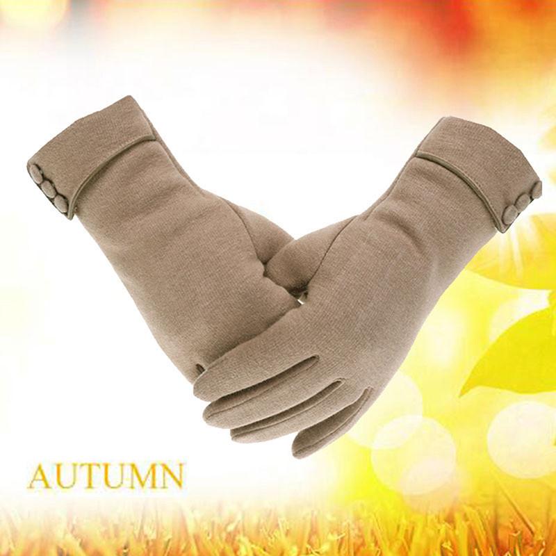 Woman's Winter Warm Suede Leather Touch Screen Driving Gloves Man's Cold Plus Velvet Thick Fingerless Flip Cycling Mittens