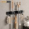 Stainless Steel No-Drill Mop & Broom Wall Mount Hanger