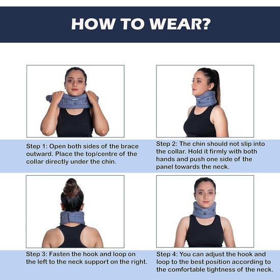 Wonder Care Cotton Soft Cervical Collar Adjustable Collar Neck Support Brace,Neck Support Soft Neck Collar Neck Brace For Neck Pain - Medium