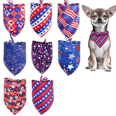 Independence Day Dog Bandana Adjustable Holiday Party Birthday Pet Independence Day Bandana Cat Scarf