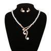 1 Set Braut Schmuck Faux Perlen für Damen Perlen Halskette und Ohrringe Elegante Strass Halskette für Party Verlobung Brautparty