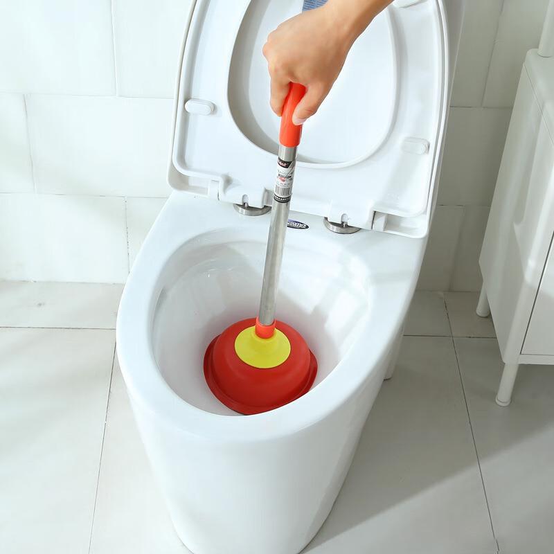 Magictiy Stahlstange Toilettenpömpel mit Gelbem Deckel