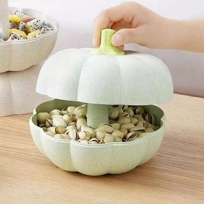 Cute Pumpkins Snack Box Detachable Double Layer Large Capacity Food Grade Nutsweets Candy Fruits Nuts Snacks For Home Festive