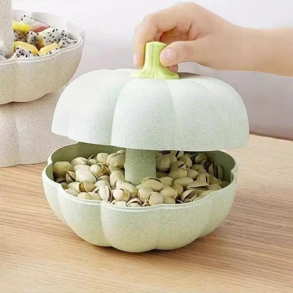 Cute Pumpkins Snack Box Detachable Double Layer Large Capacity Food Grade Nutsweets Candy Fruits Nuts Snacks For Home Festive
