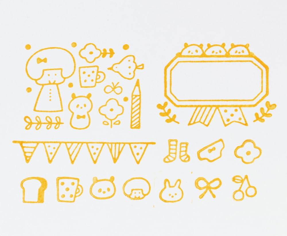 Mizutama Marks Wooden Stamp Set Mix MZT-STM2-C