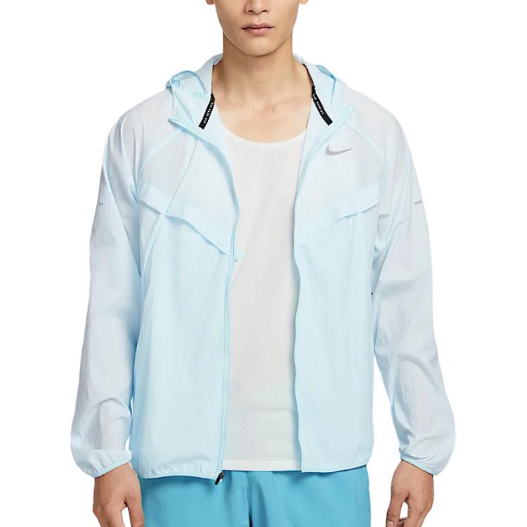 Nike Logo Zip-Up Long Sleeve Jacket Men Jackets Blue HV4549474